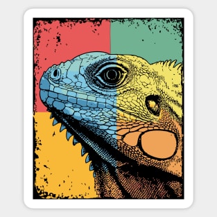 Colorful Iguana Pop Art | Cool Lizard for Kids Sticker